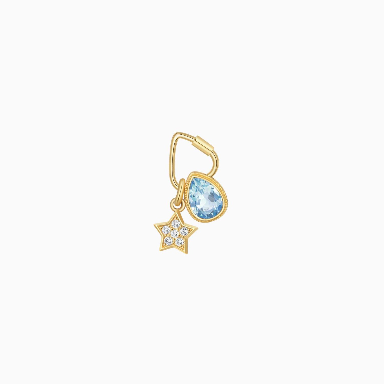 Heart Buckle Charm - Solid Gold